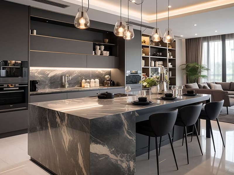 Modern multi-storage kitchen cabinets