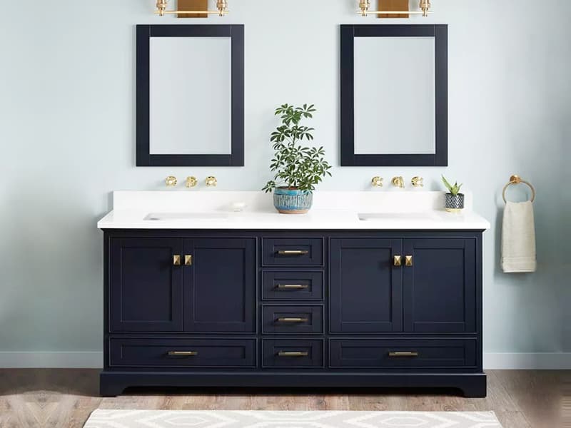 floor standing double sink bathroom vanities