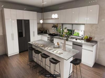 YALIG modern kitchen cabinets 2023 luxury kitchen top cabinet solid wood pantry kitchen cabinet - ยาลิก
