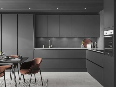 Dark Series Solid Color Modular Kitchen Cabinets