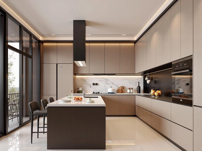 จะเปรียบเทียบวัสดุและการตกแต่งของตู้ครัวได้อย่างไร?